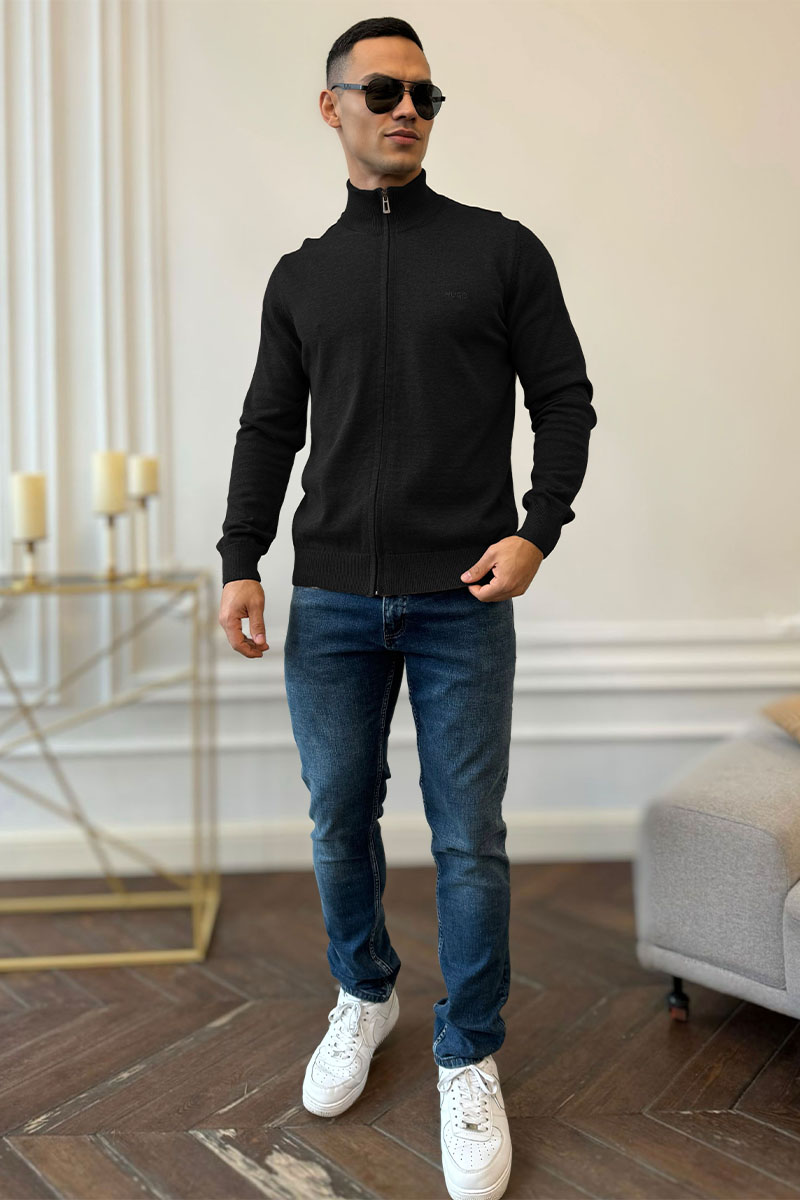 Hugо Воss Мужская кофта zip-up - Black