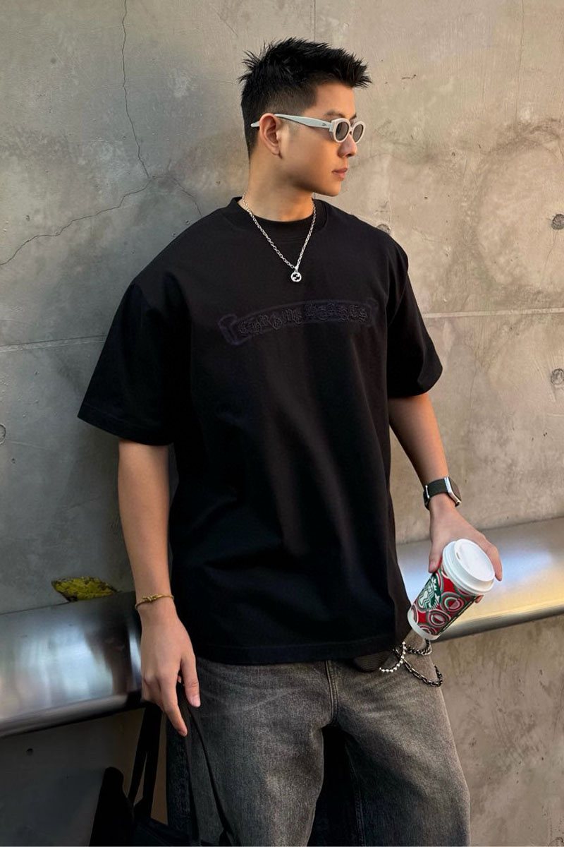 Chrome Hearts Чёрная оверсайз футболка Premium