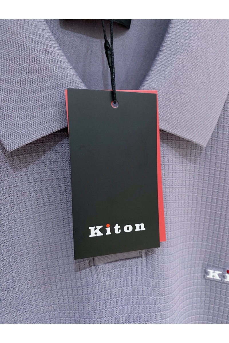Kiton Мужское серое поло premium
