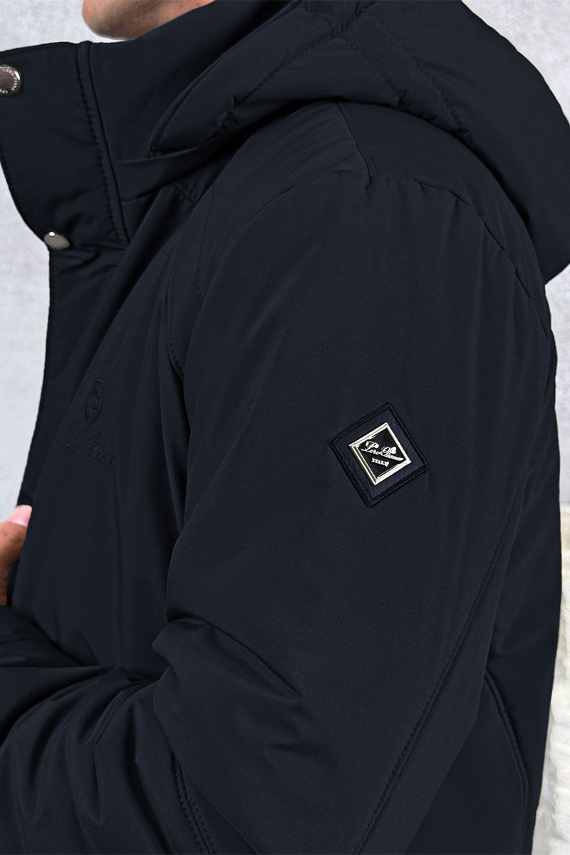 Loro Piana Парка тёмно-синего цвета logo-patch 