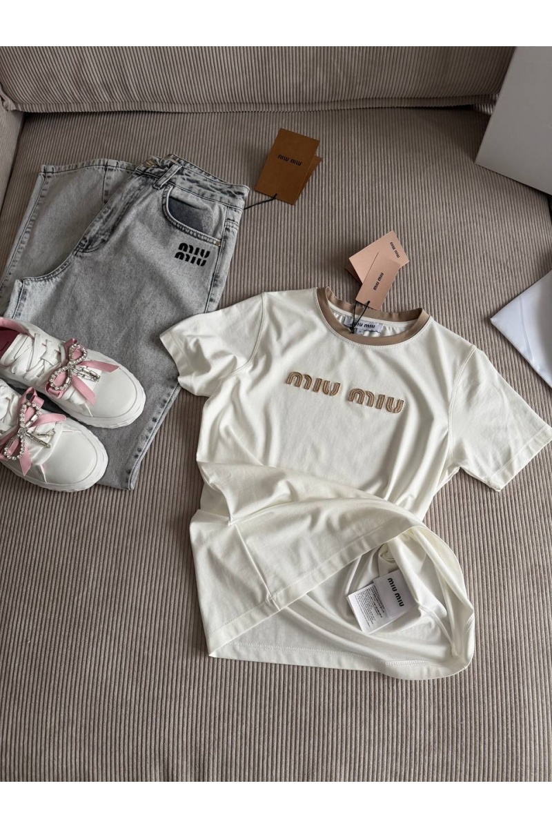 MIU MIU Женская белая футболка premium