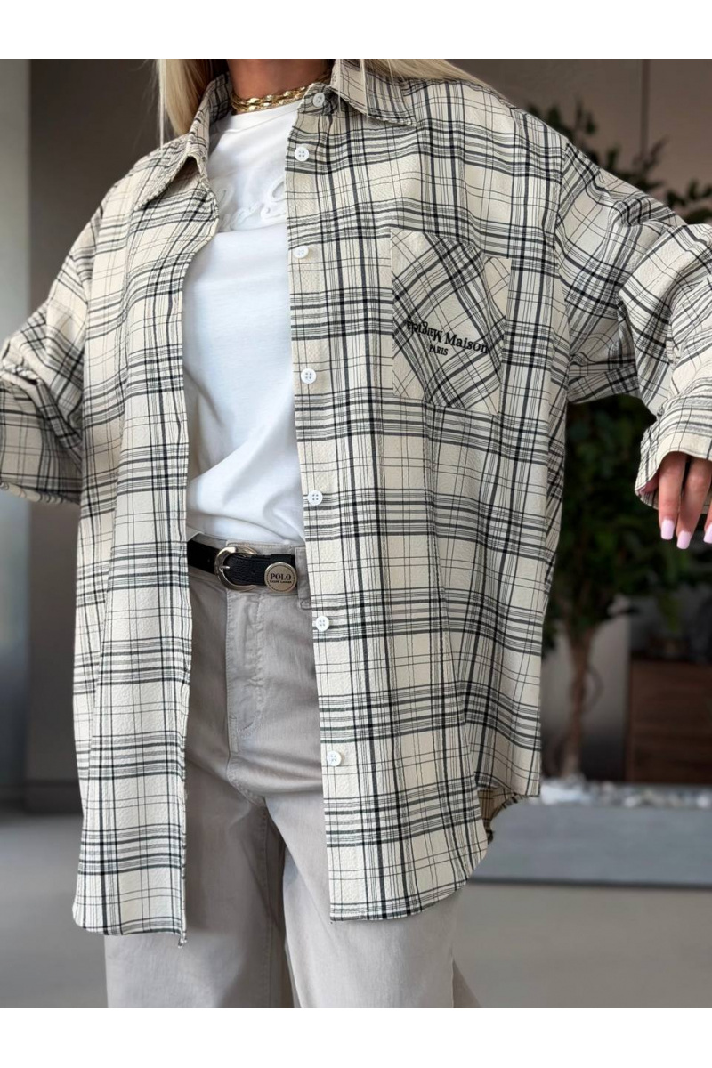 Designer Clothing Женская оверсайз рубашка в клетку Maison Margiela premium