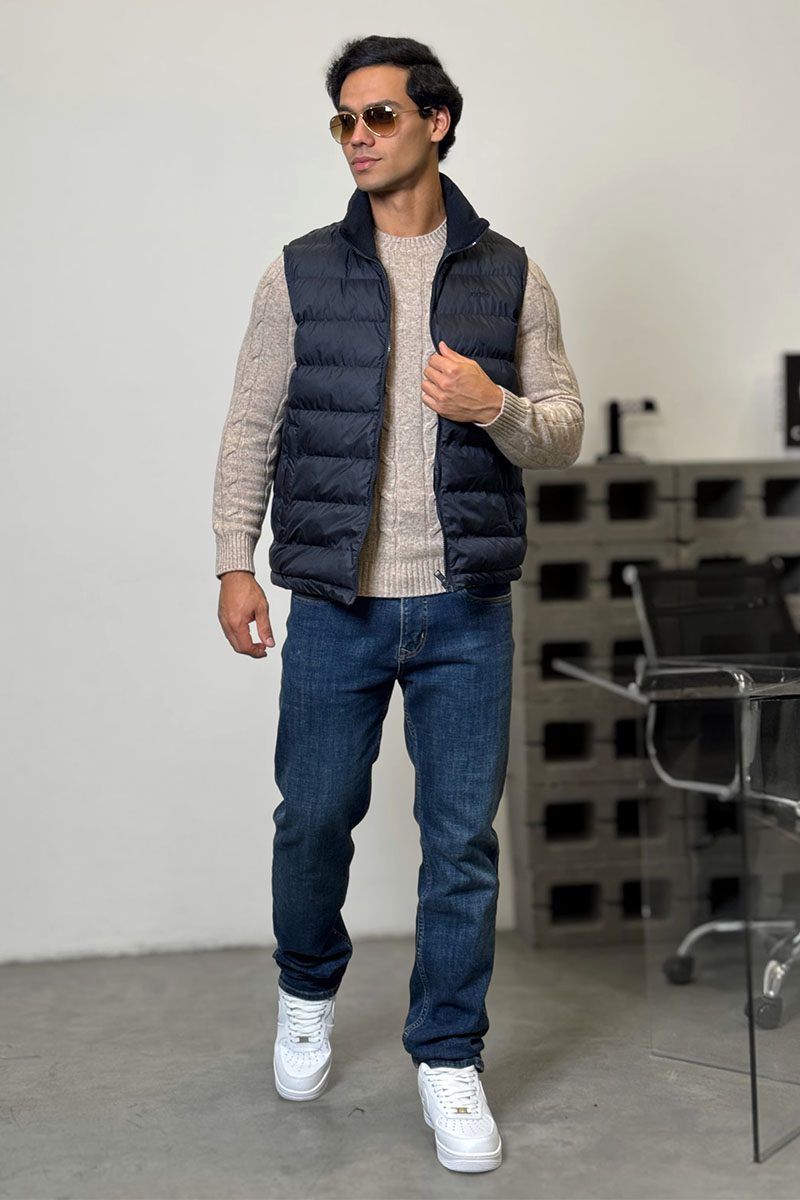 Hugо Воss Мужской тёмно-синий жилет 