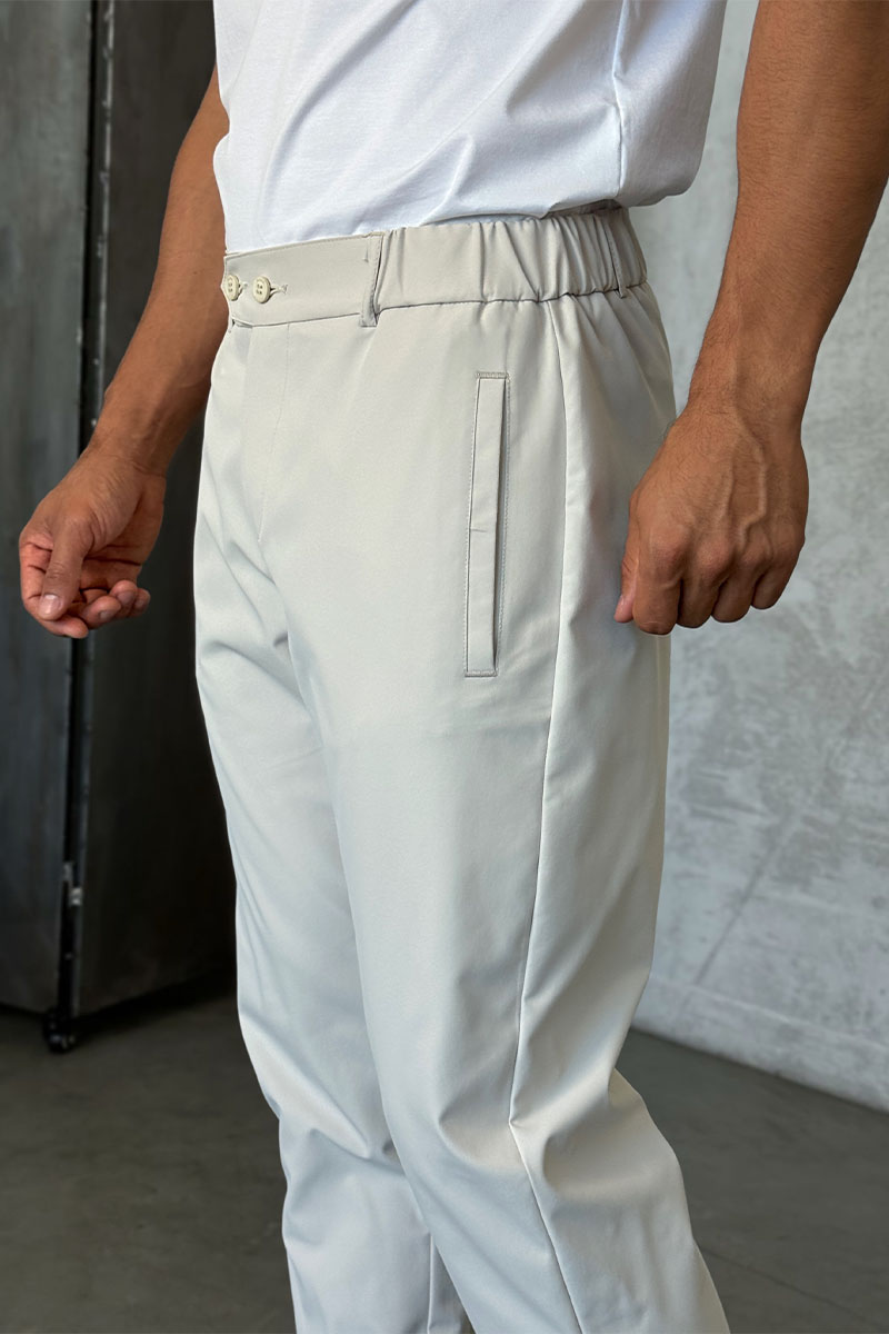 Zilli Мужские светло-бежевые брюки slim fit