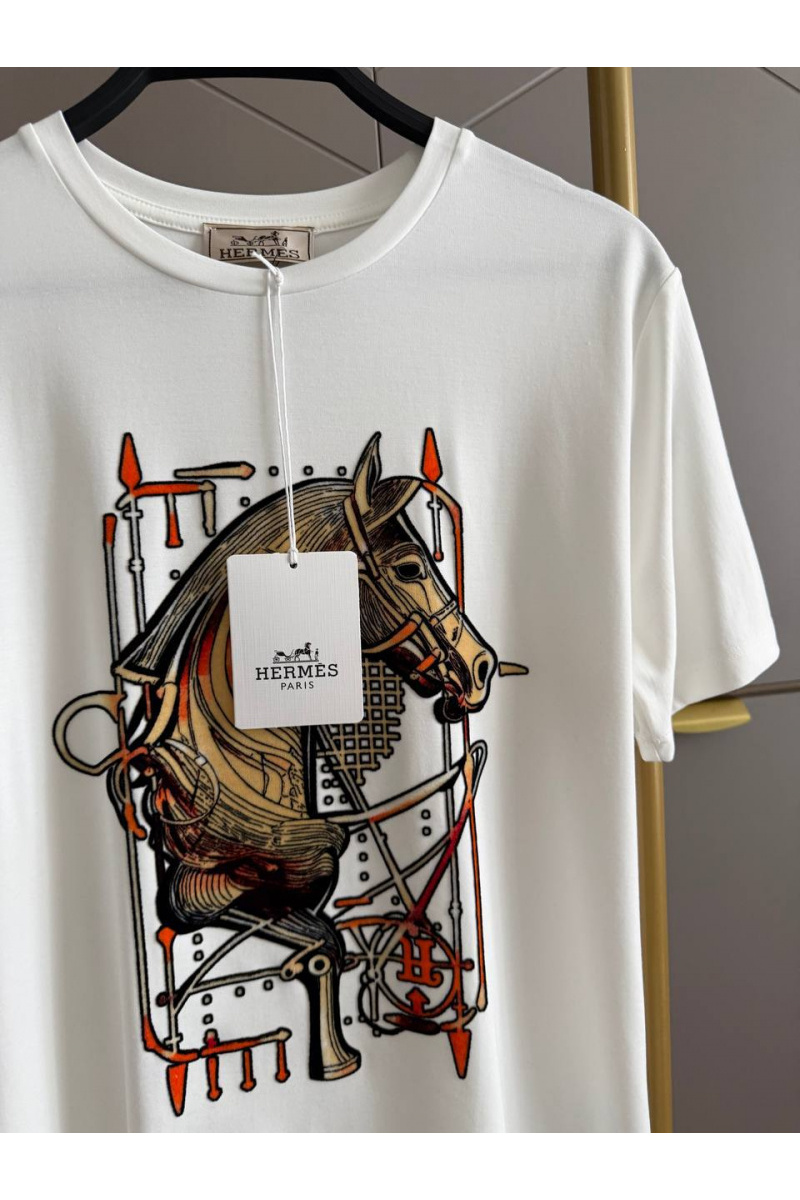 Hermes Белая женская футболка premium