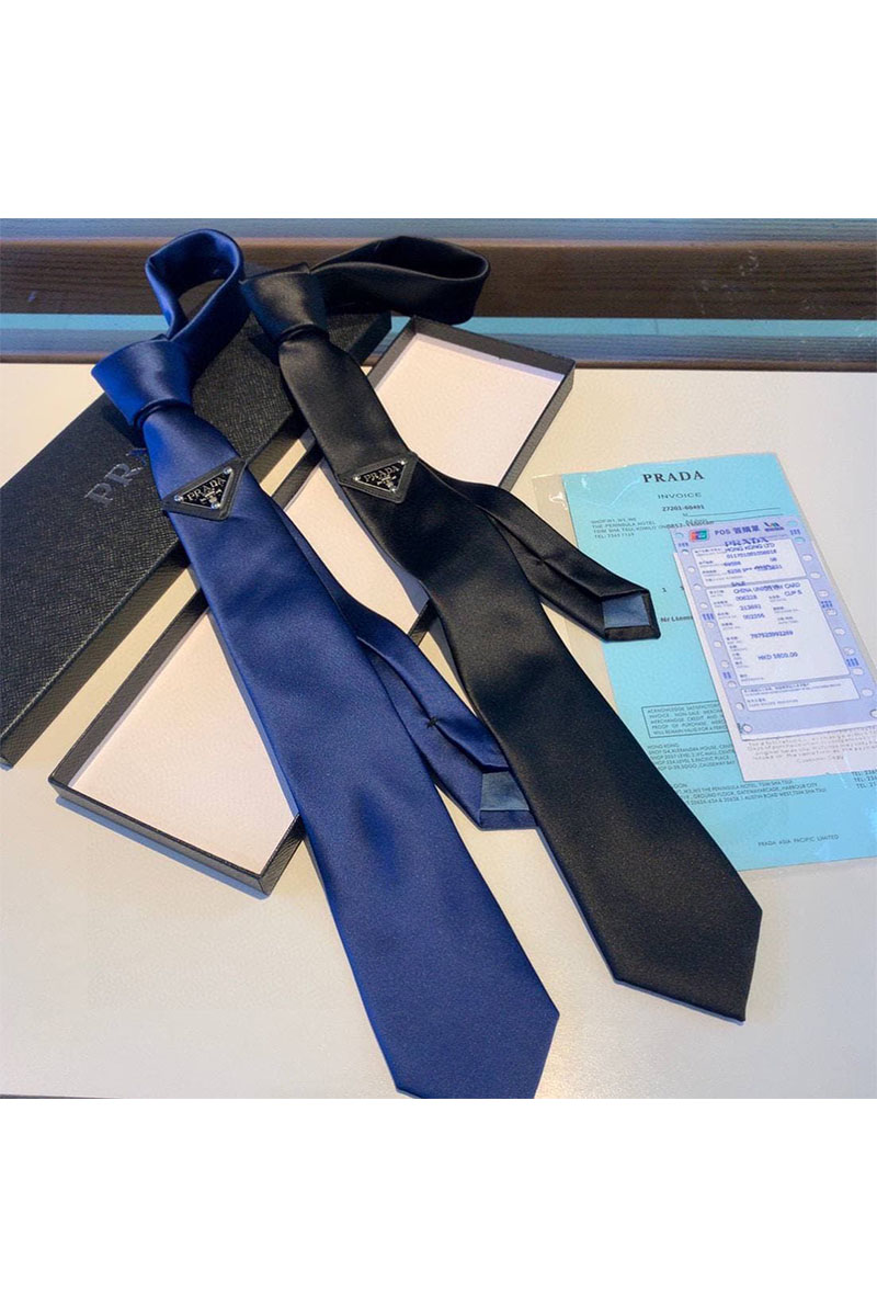 Prada Классический галстук тёмно-синего цвета