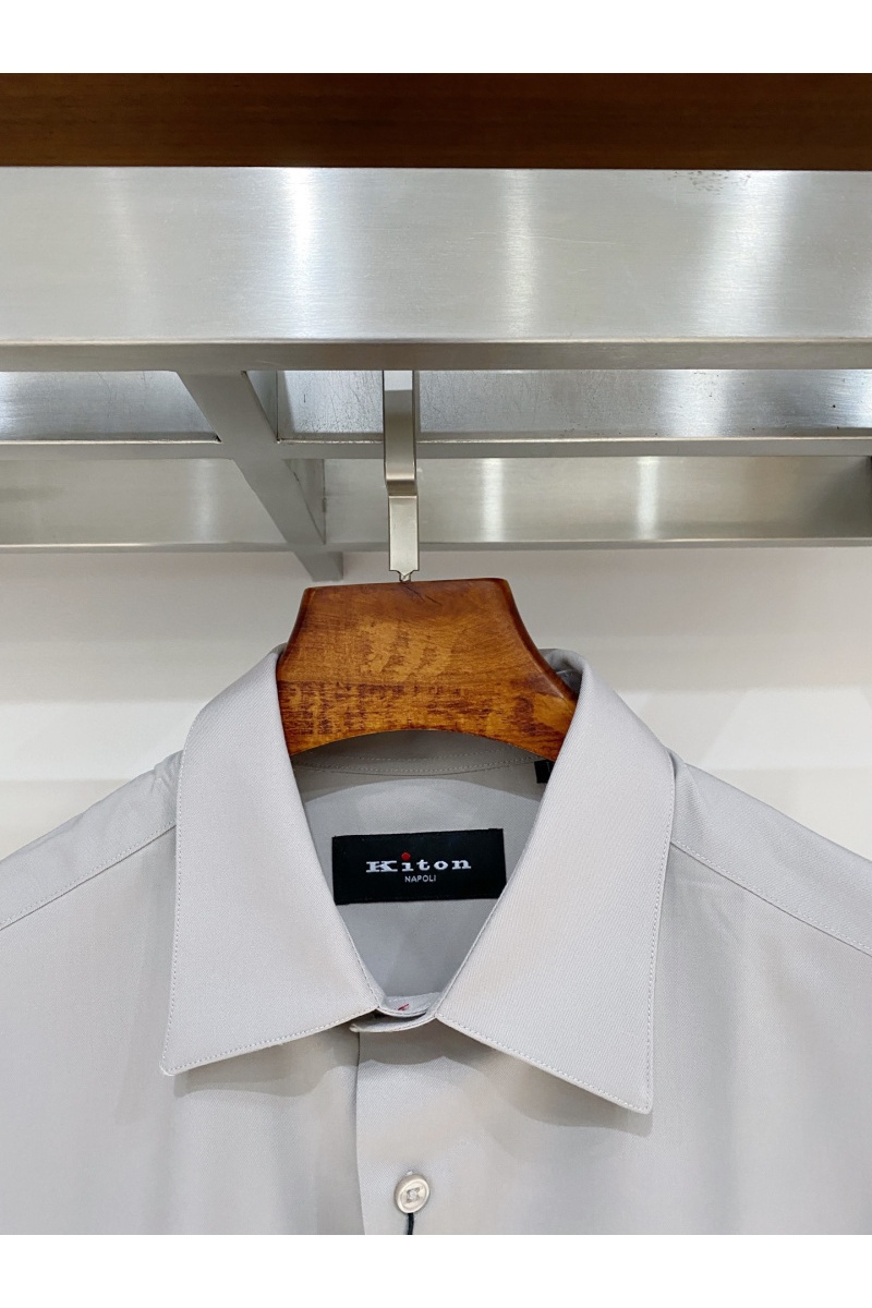 Kiton Мужская серая рубашка premium