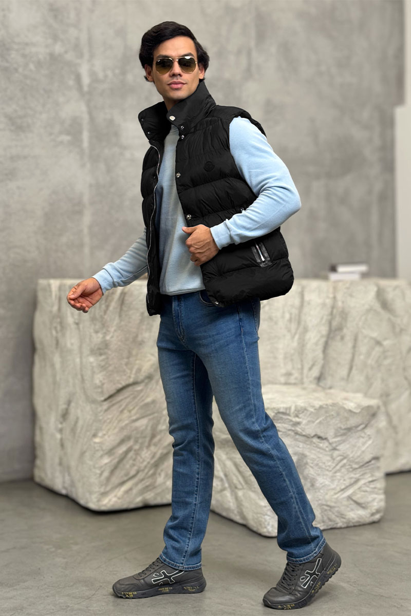 Moncler Чёрный жилет Herniaire logo-patch 