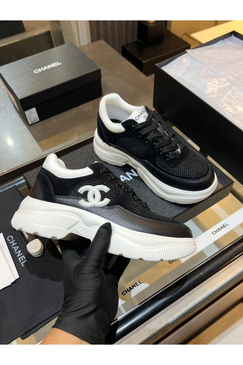 Chаnеl Чёрные женские кроссовки premium