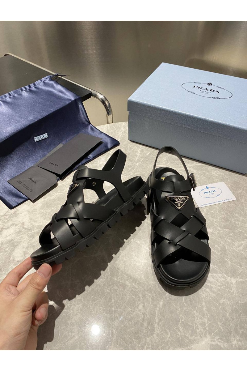 Prada Женские кожаные сандалии Monolith