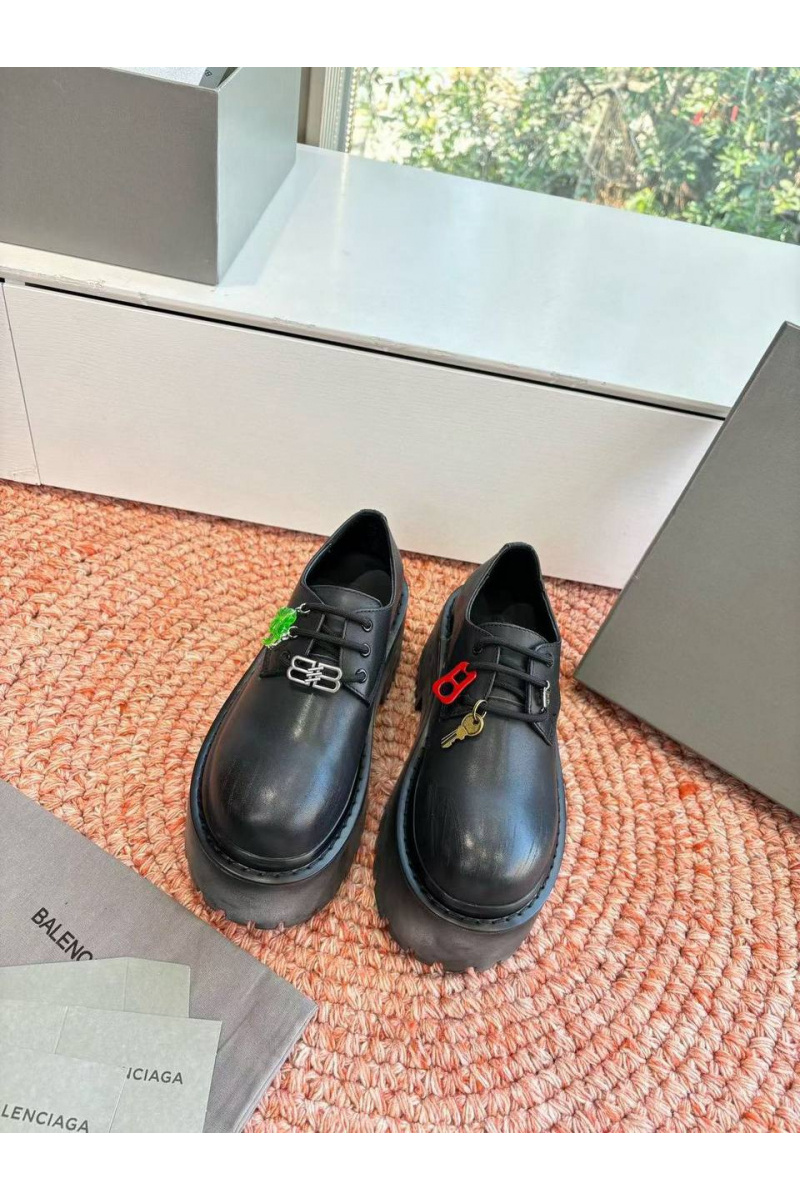 Balenciaga Женские кожаные ботинки Strike Platform Derby premium