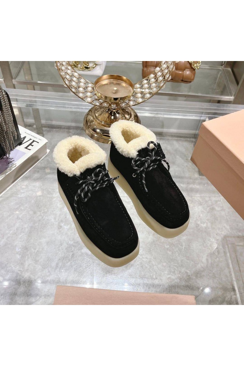 MIU MIU Женские замшевые лоферы с мехом premium