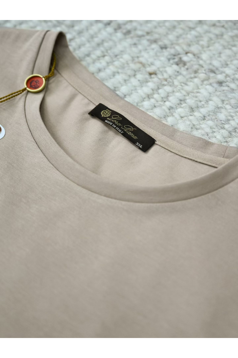 Loro Piana Мужская бежевая футболка  premium