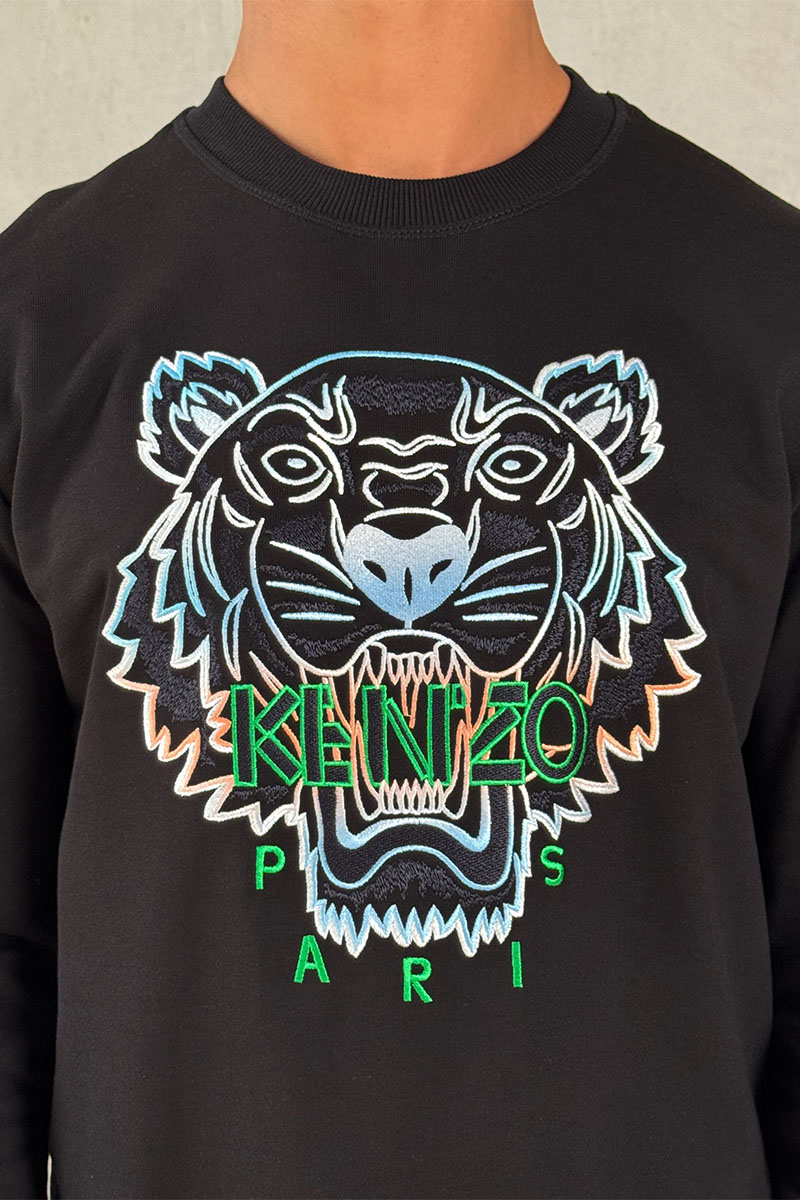 Kenzo Свитшот чёрного цвета Gradient Tiger