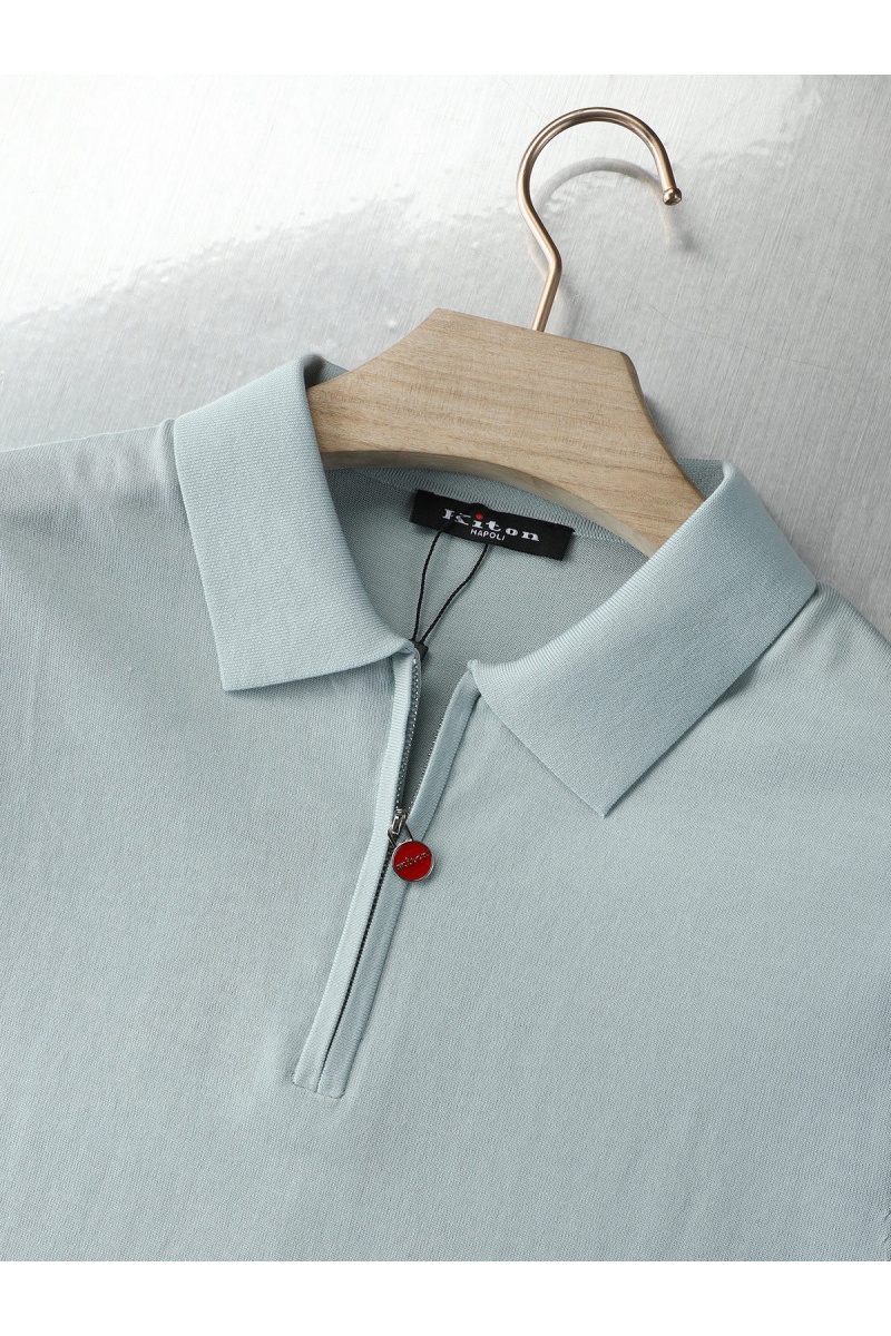 Kiton Мужское поло белого цвета premium