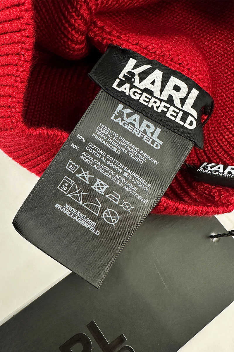Company КL Мужская шапка красного цвета logo-patch