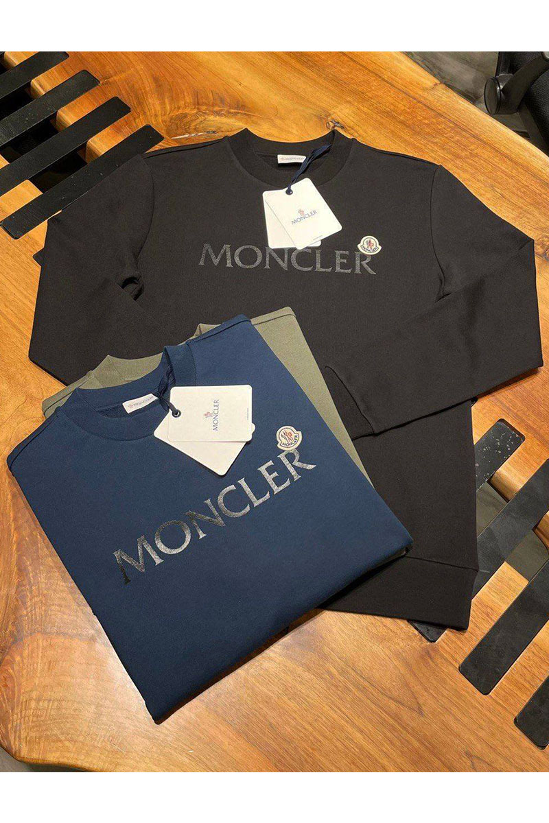 Moncler Мужской чёрный свитшот logo-patch