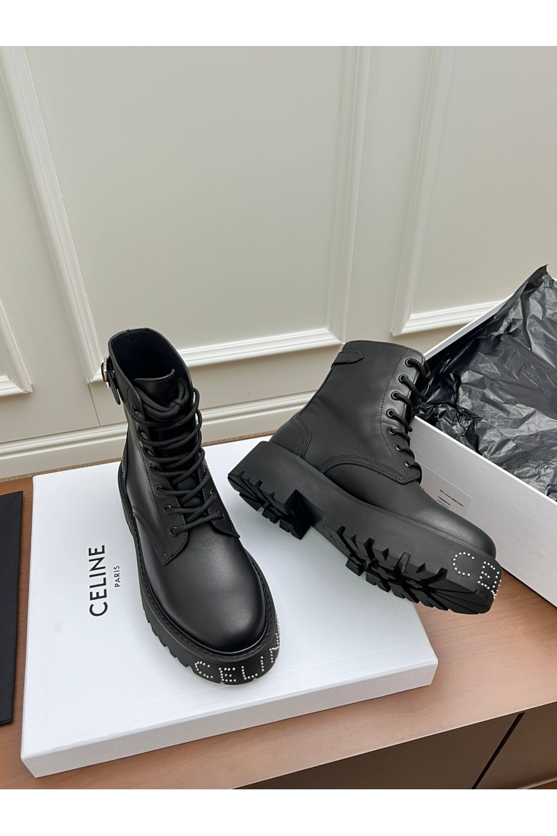 Celine Женские кожаные ботинки premium