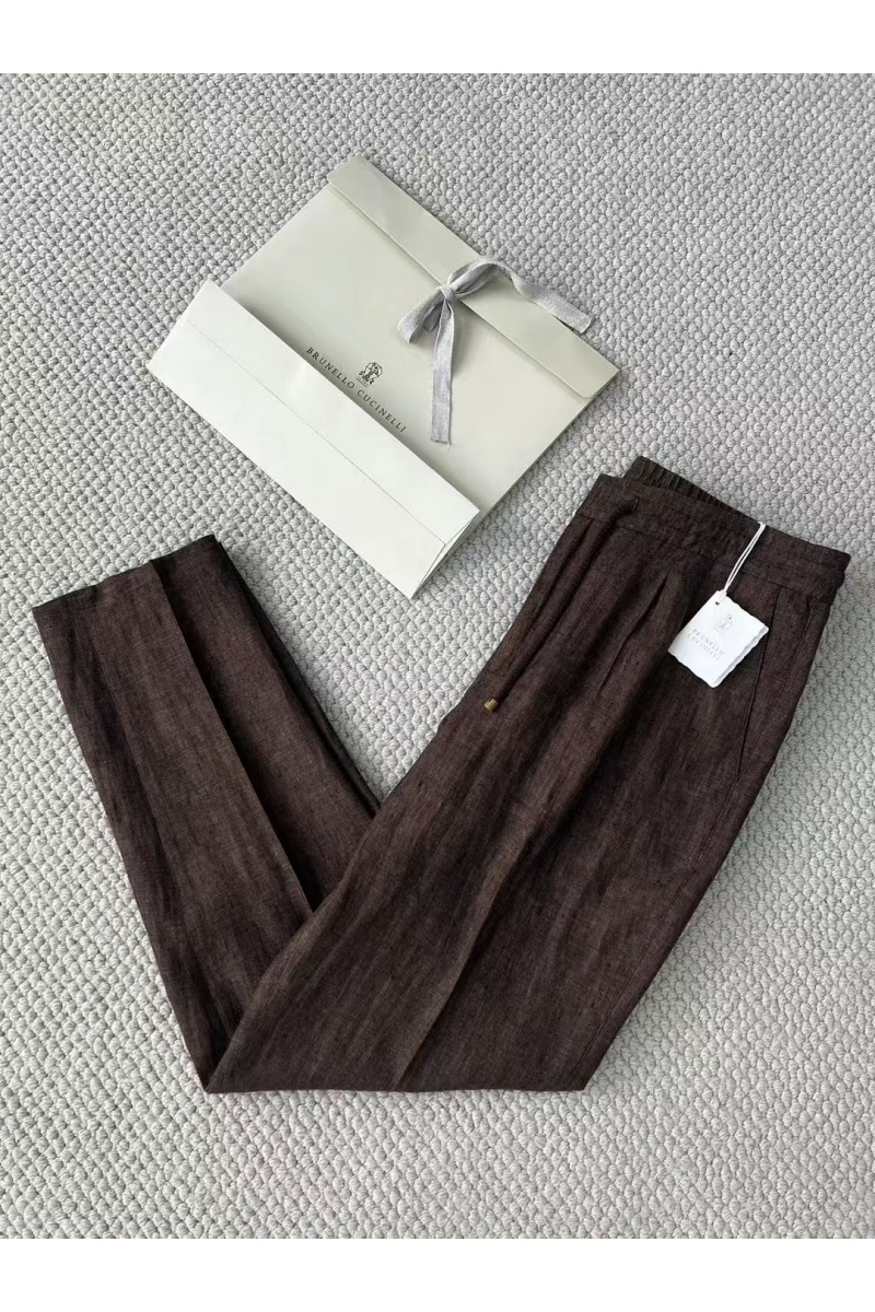 Designer Льняные брюки Premium - Brown
