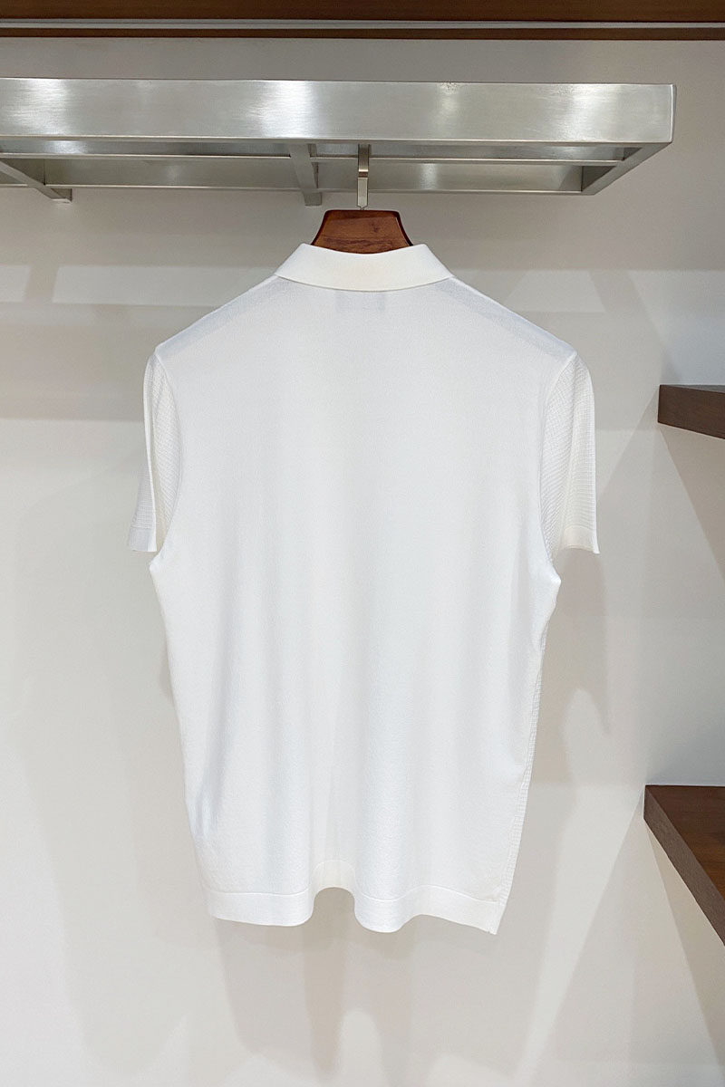 Kiton Мужское белое поло premium