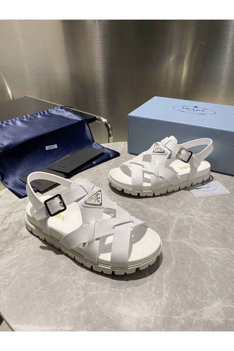 Prada Женские кожаные сандалии Monolith