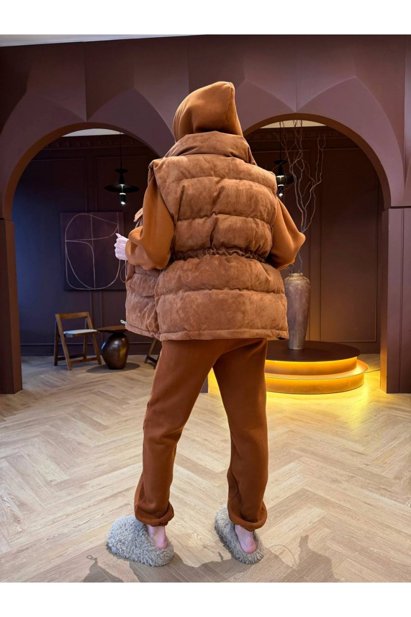 Loro Piana Женский костюм тройка на флисе premium - Chestnut