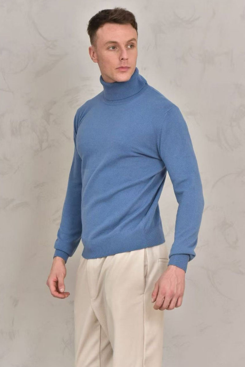 Loro Piana Мужская водолазка Premium - Lake Blue