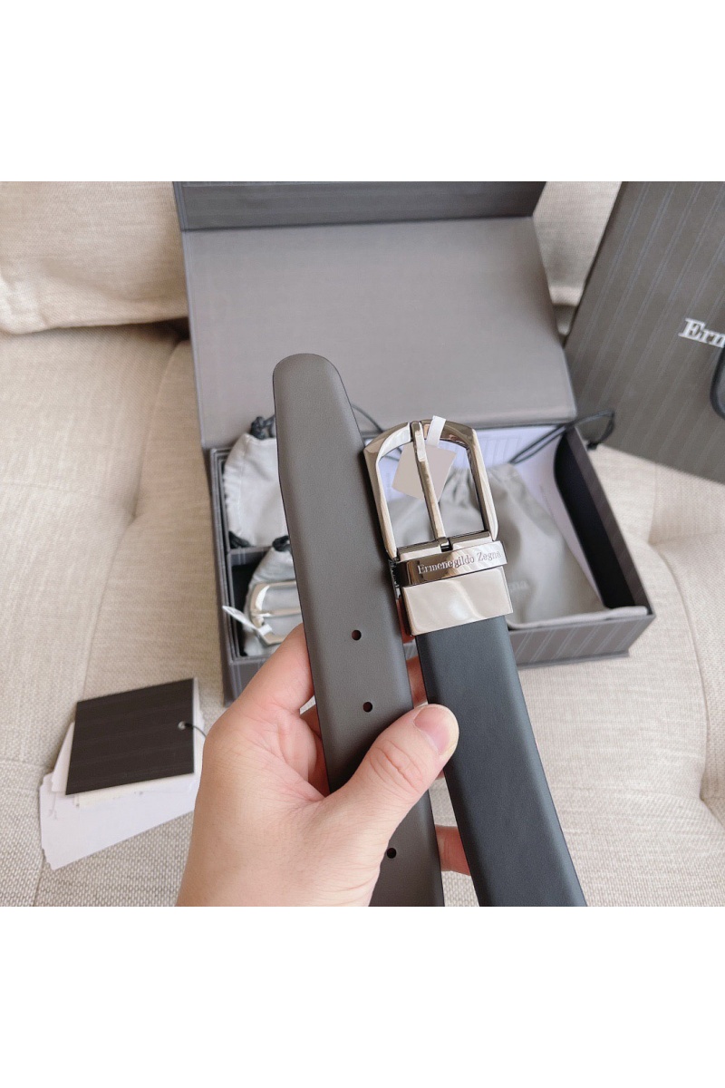 Zegna Двусторонний кожаный ремень Premium (длина 110 см, ширина 3.5 см)