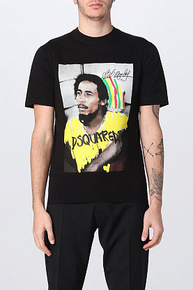 Чёрная оверсайз футболка Bob Marley 
