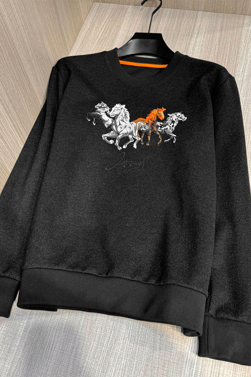 Hermes Мужской свитшот чёрного цвета 