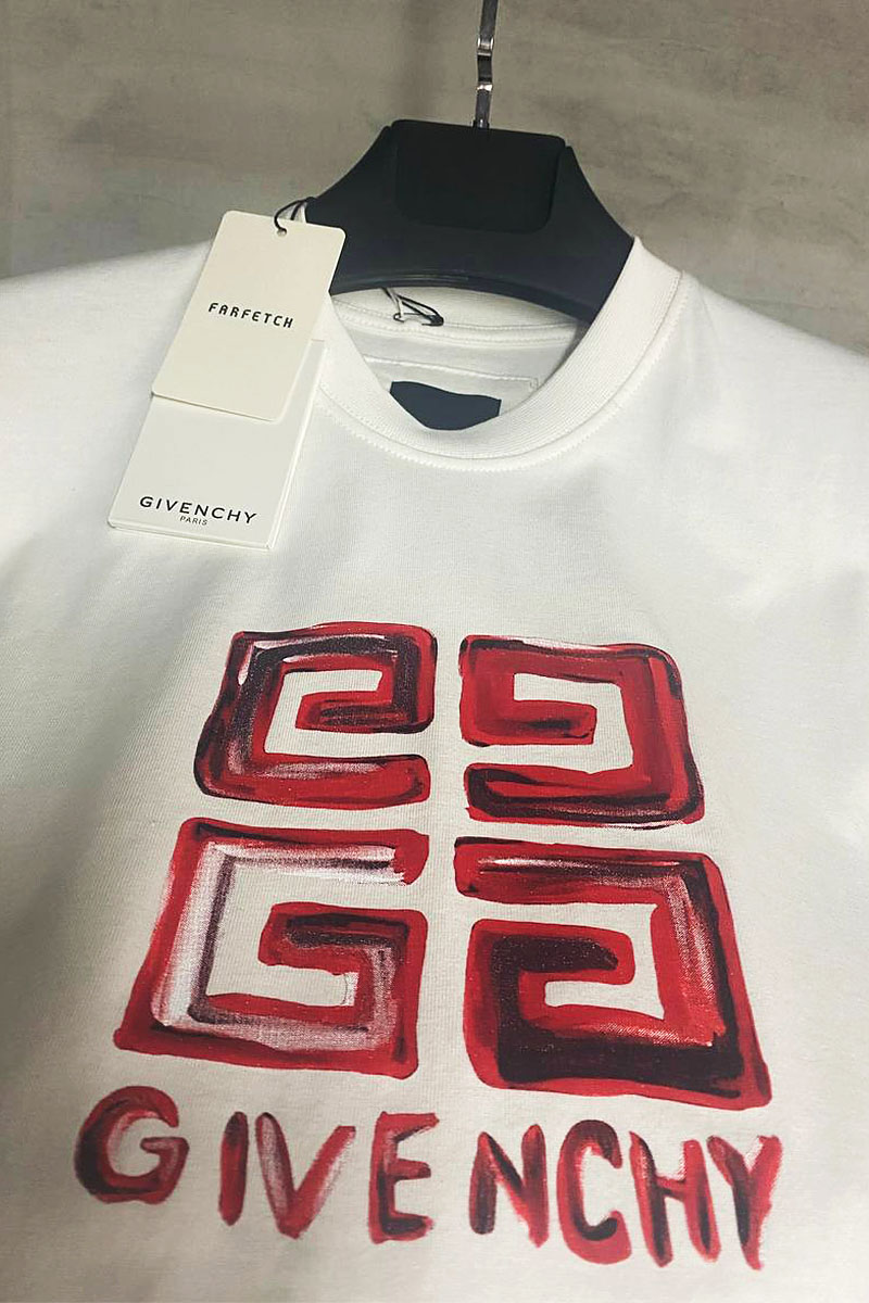Givenchy Мужская футболка белого цвета 4G 