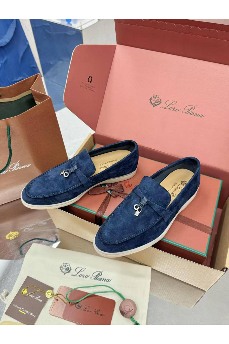 Loro Piana Женские замшевые лоферы Summer Charms Walk premium