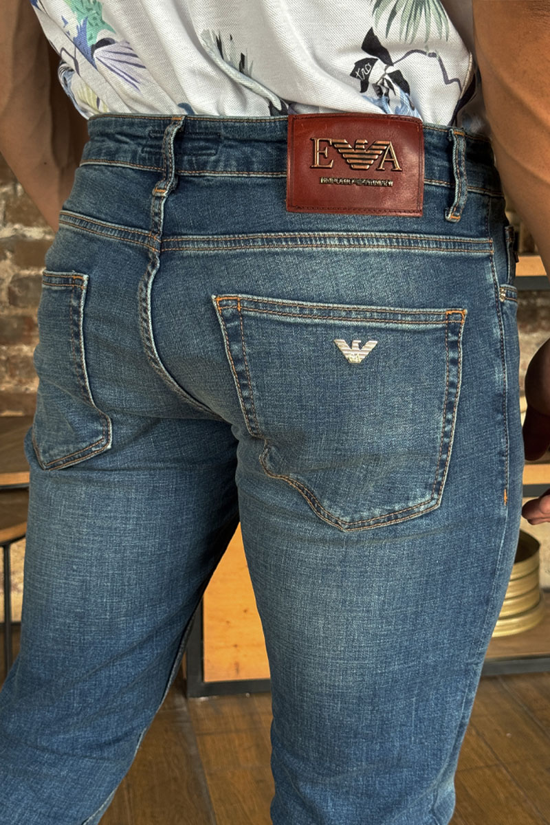 Emporio Armani EA7 Мужские синие джинсы 