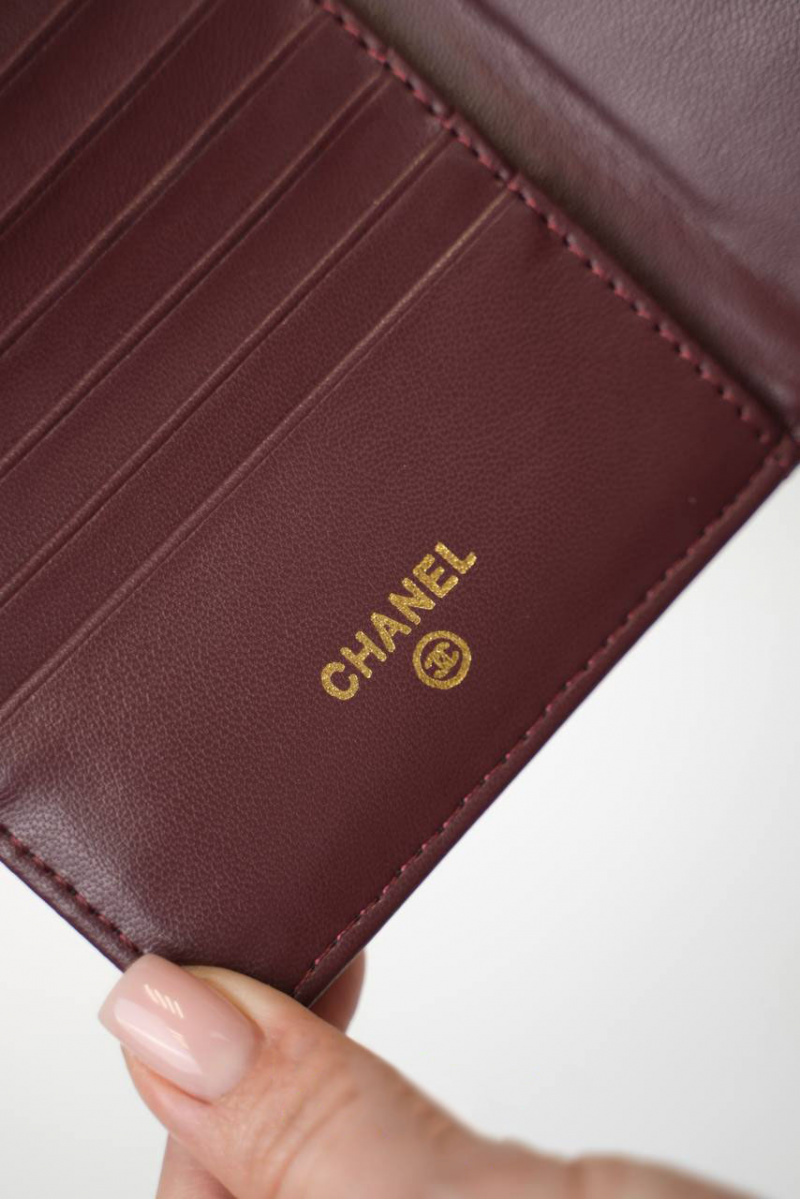 Chаnеl Кожаная обложка на паспорт quilted 14.5x10 см