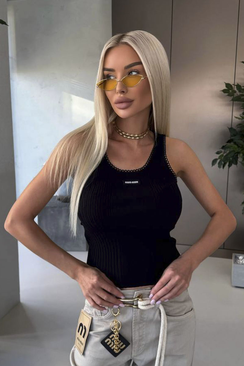MIU MIU Женская чёрная майка premium