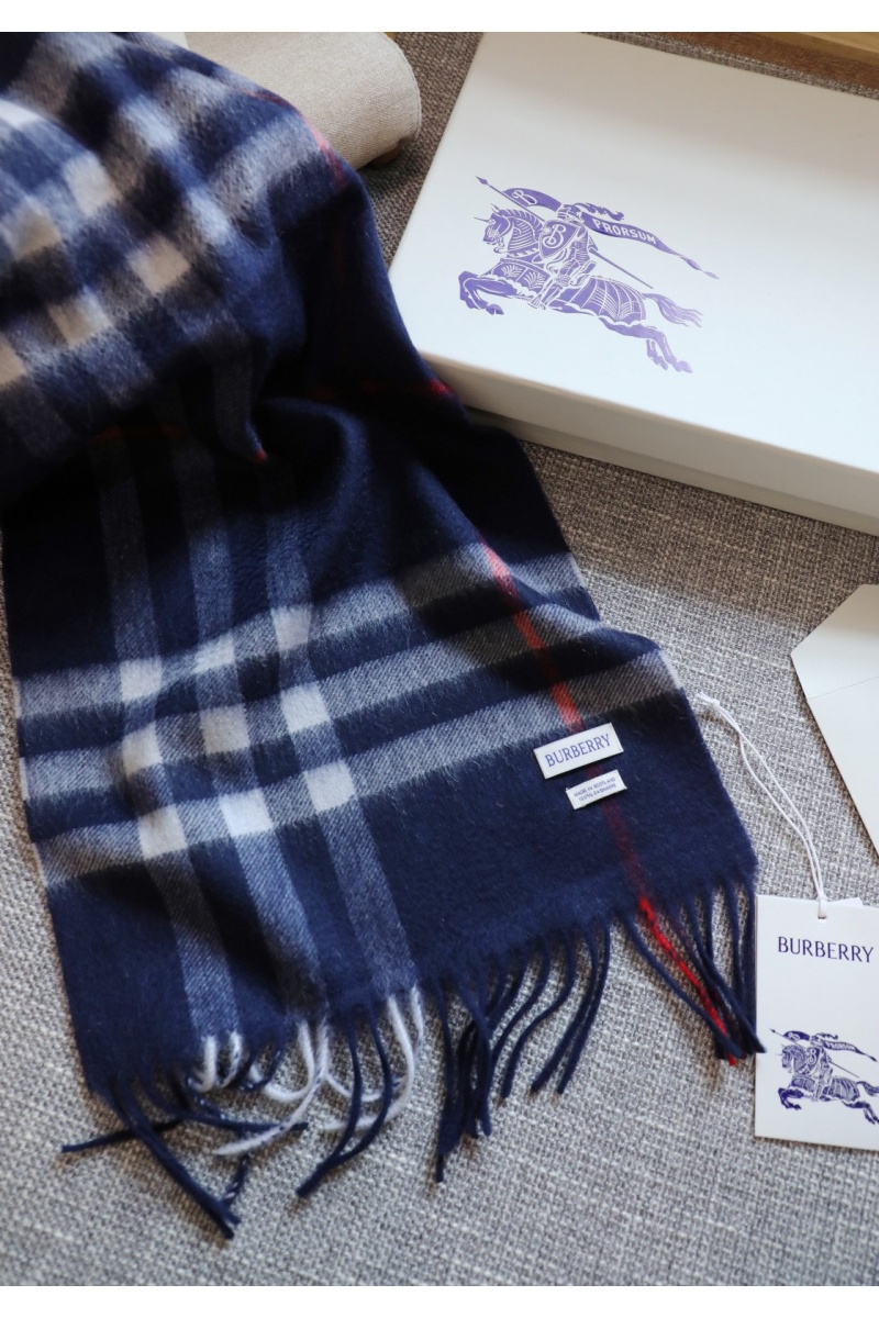 Burberry Шарф two-tone Check premium 168x30 см - Navy