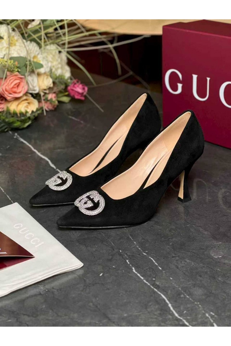 Gucci Женские замшевые туфли GG premium