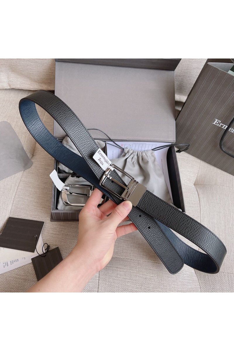 Zegna Двусторонний кожаный ремень Premium (длина 110 см, ширина 3.5 см)