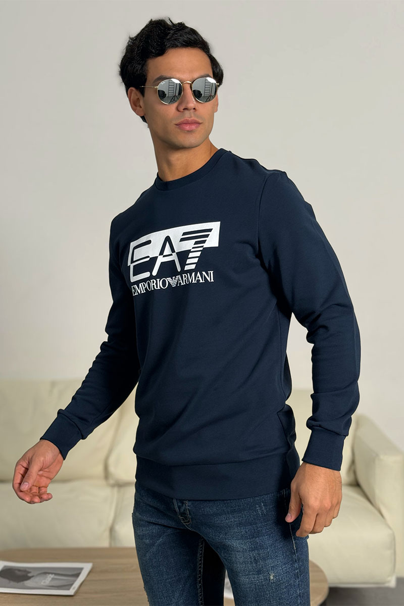 Emporio Armani EA7 Тёмно-синий свитшот logo-print 