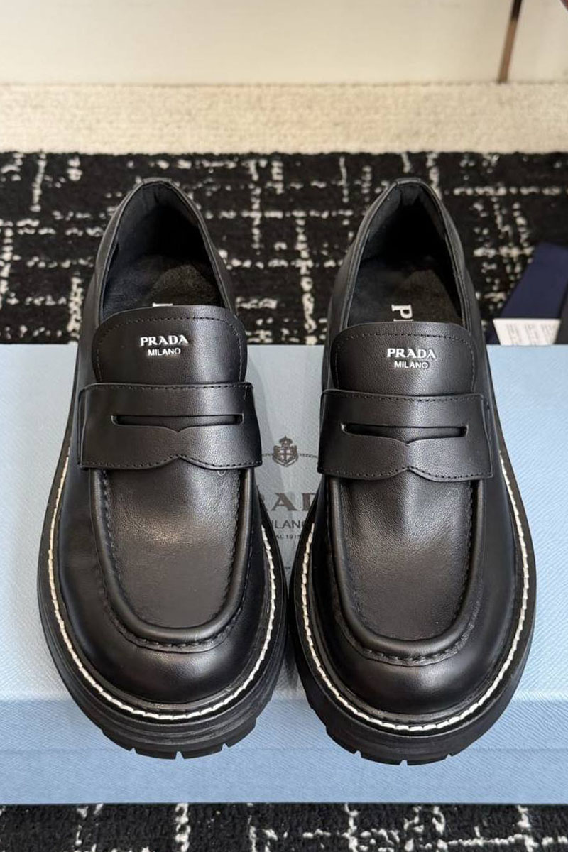 Prada Женские кожаные лоферы premium