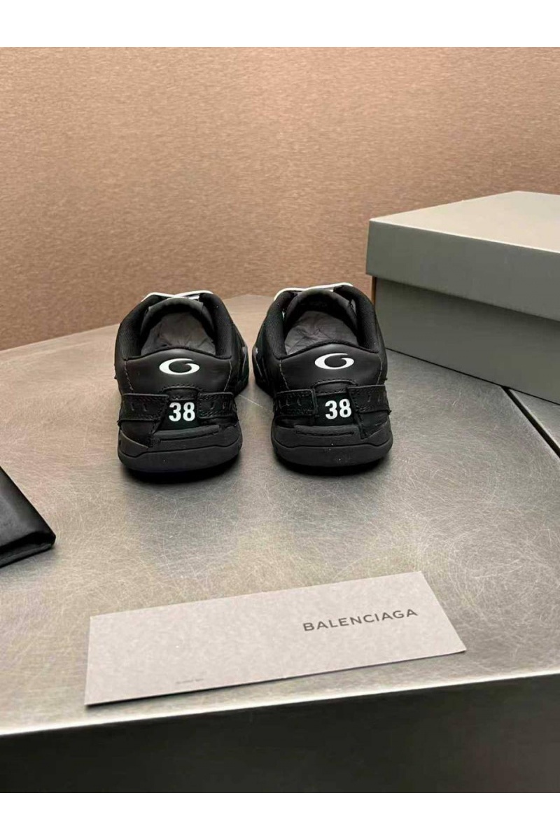 Balenciaga Женские кожаные кроссовки Hamptons Worn-Out premium