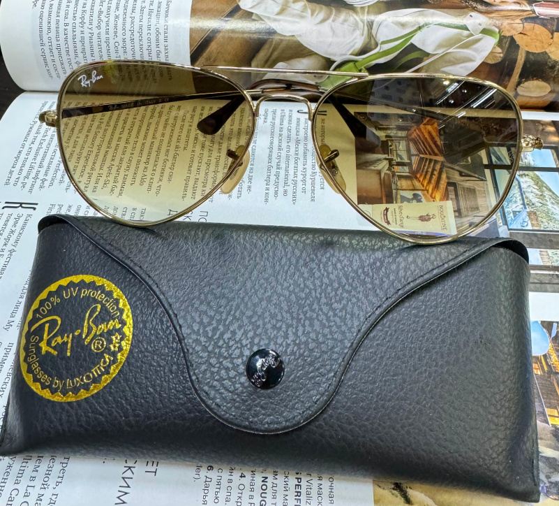 Ray Ban Солнцезащитные очки Aviator Large Metal - Brown