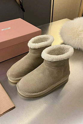 Женские ботинки с мехом premium - Grey