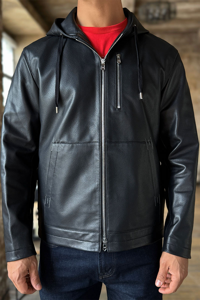 Hermes Мужская кожаная куртка  Premium 