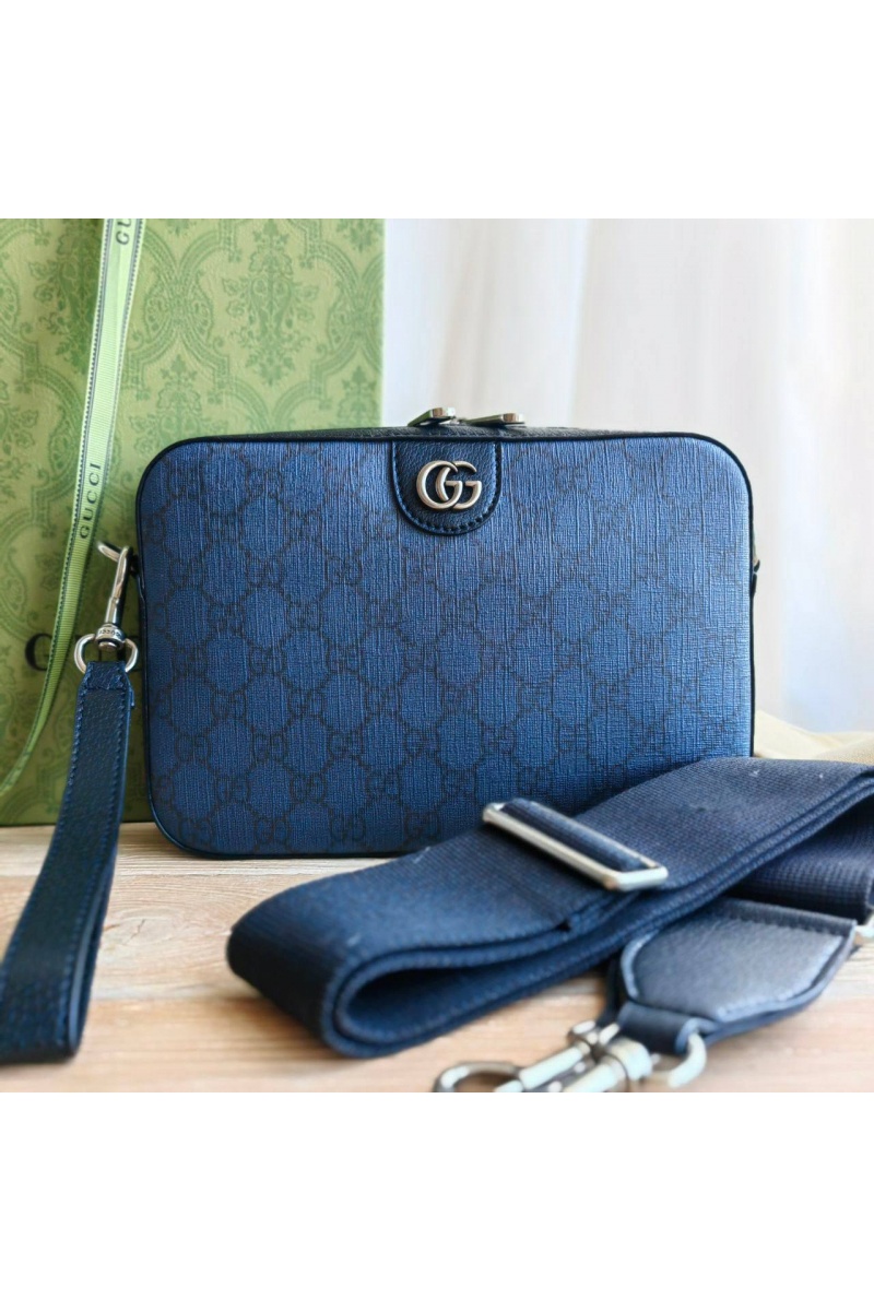Gucci Мужская кожаная сумка Ophidia GG 22x16 см