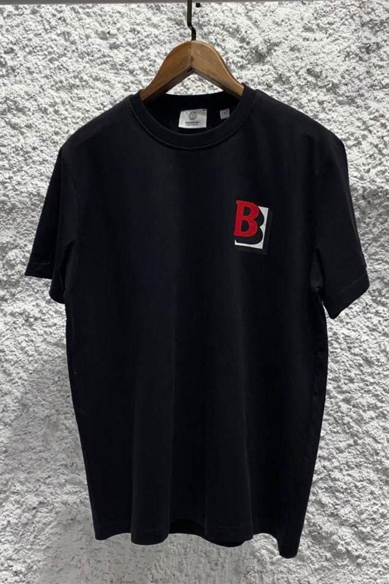 Burberry Чёрная оверсайз футболка 3D Logo
