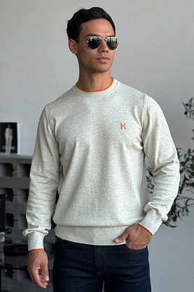 Мужской джемпер H embroidered - Grey