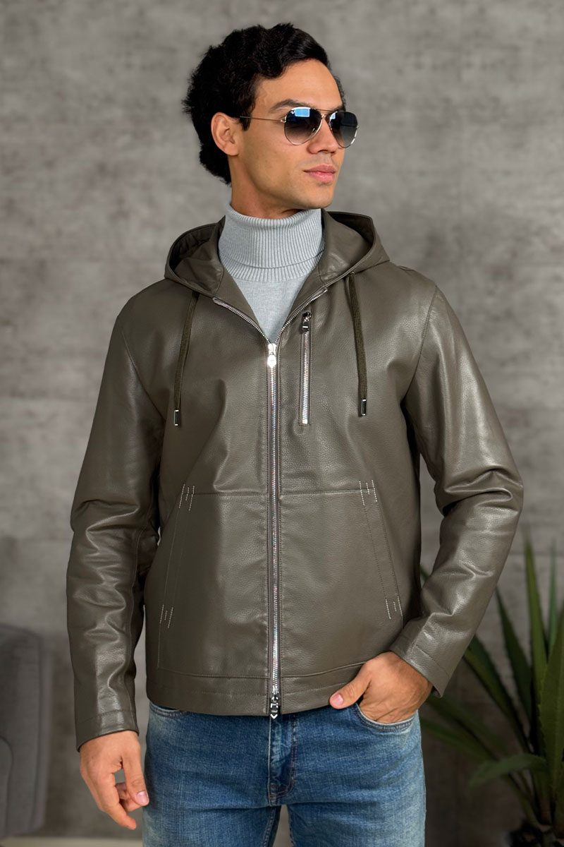 Hermes Мужская кожаная куртка premium