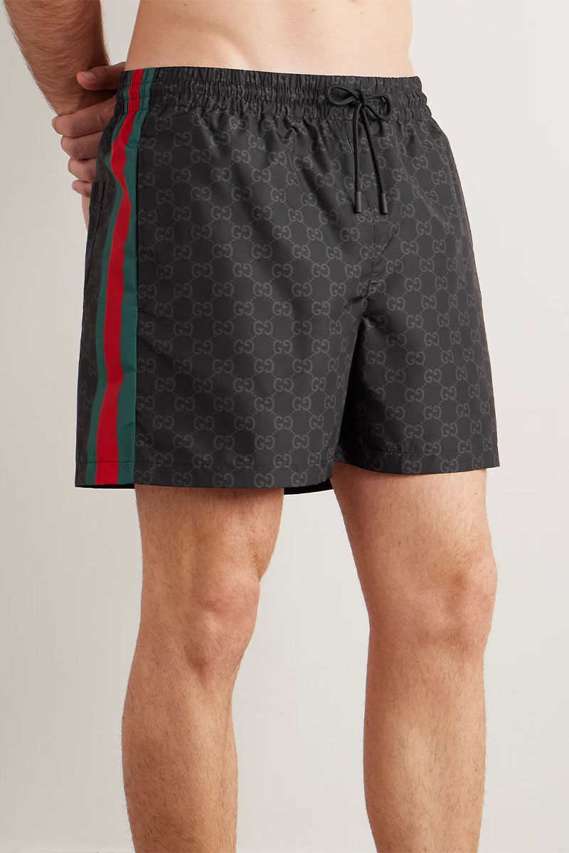 Gucci Мужские чёрные шорты GG Jacquard
