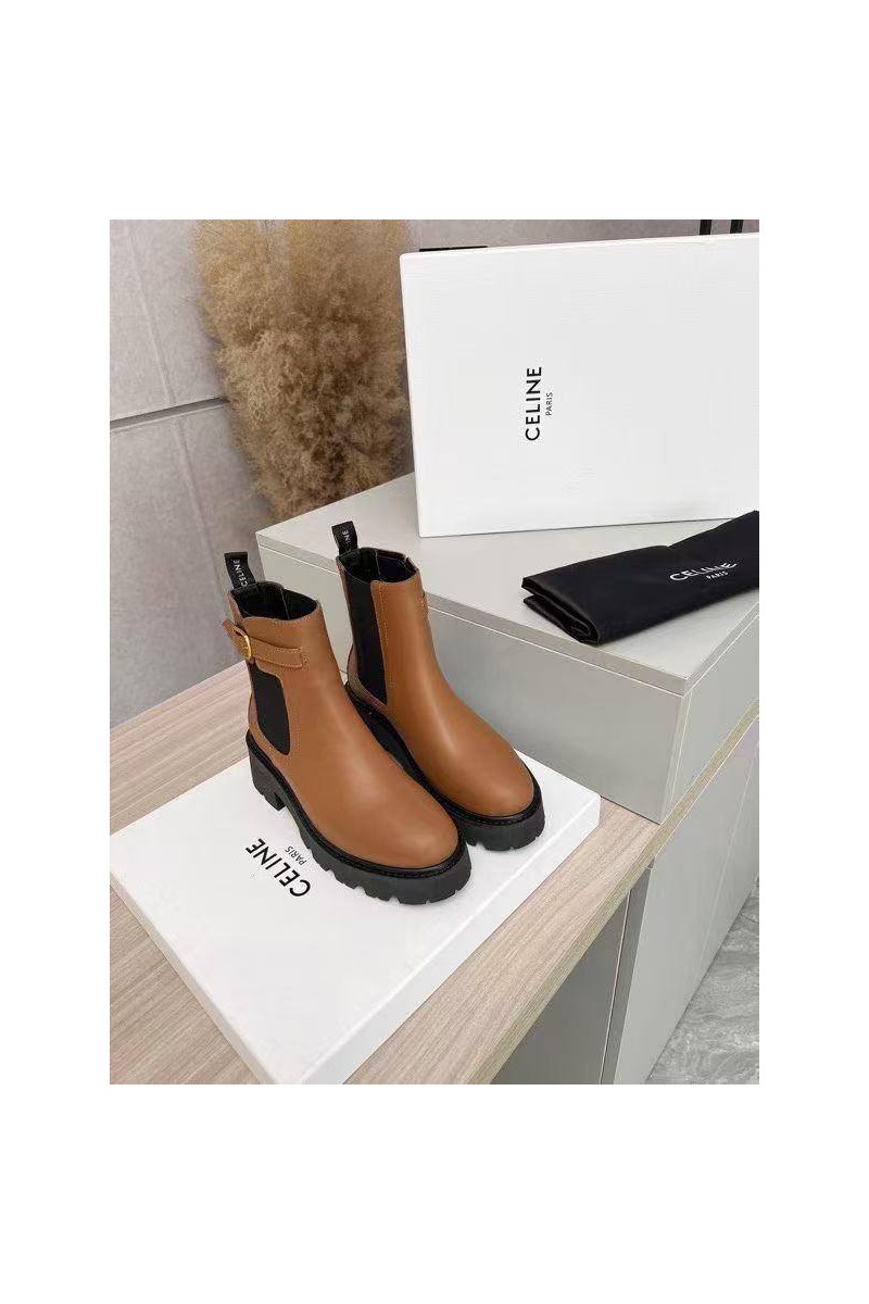 Celine Женские кожаные сапоги premium - Brown